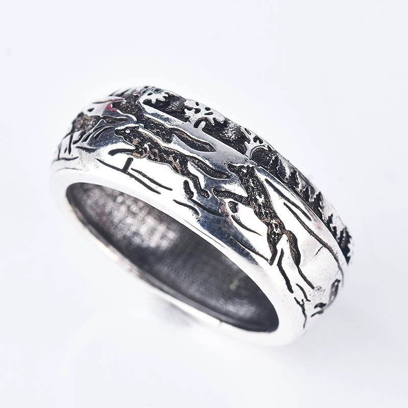 Forest Wolf Pack Retro Creative Fashion Ring