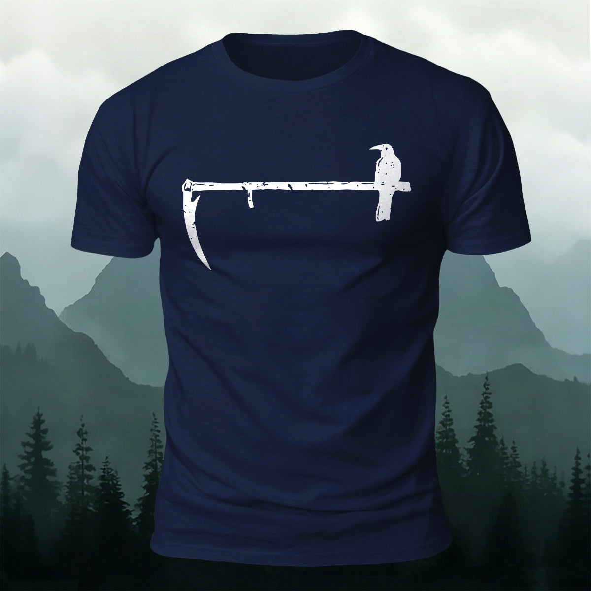 Lonely Bird Standing Scythe Casual Cotton T-Shirt