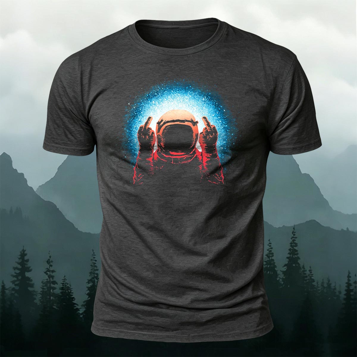 Space Humor Print Casual Premium Cotton T-Shirt