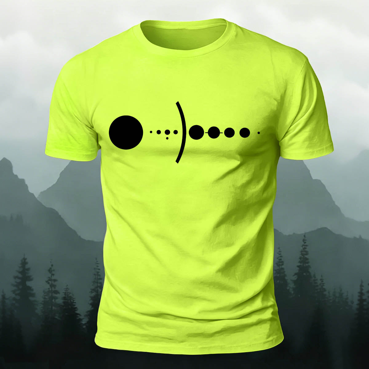 Solar System Silhouette Print  Casual  Cotton T-Shirt NG
