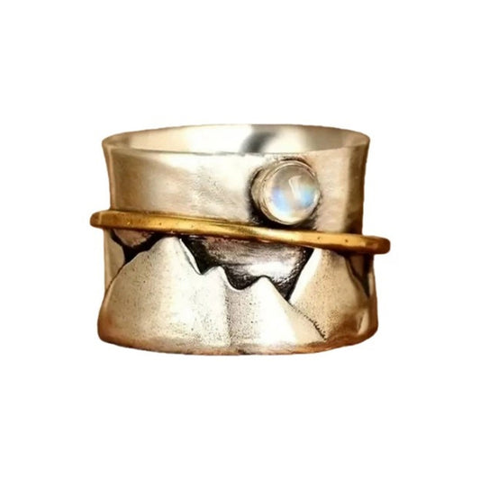 Retro Mountain Texture Artistic Fashion Ring