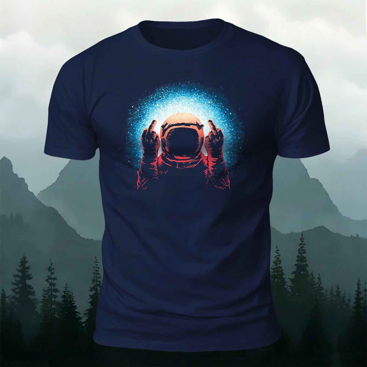 Space Humor Print Casual Premium Cotton T-Shirt