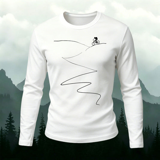 Cycling Lines Outdoor Casual Long-Sleeve Cotton Tee