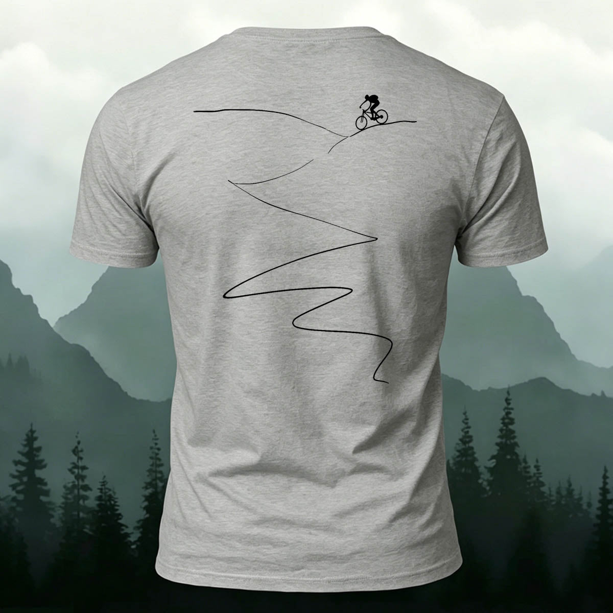 Cycling Simple Line Breathable Crew Neck T-Shirt