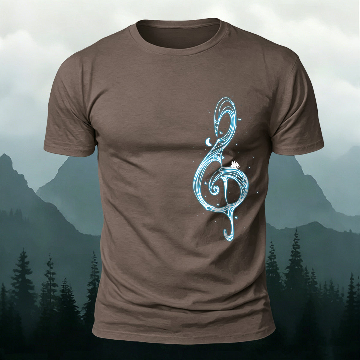 Music Note Print Casual Premium Cotton T-Shirt