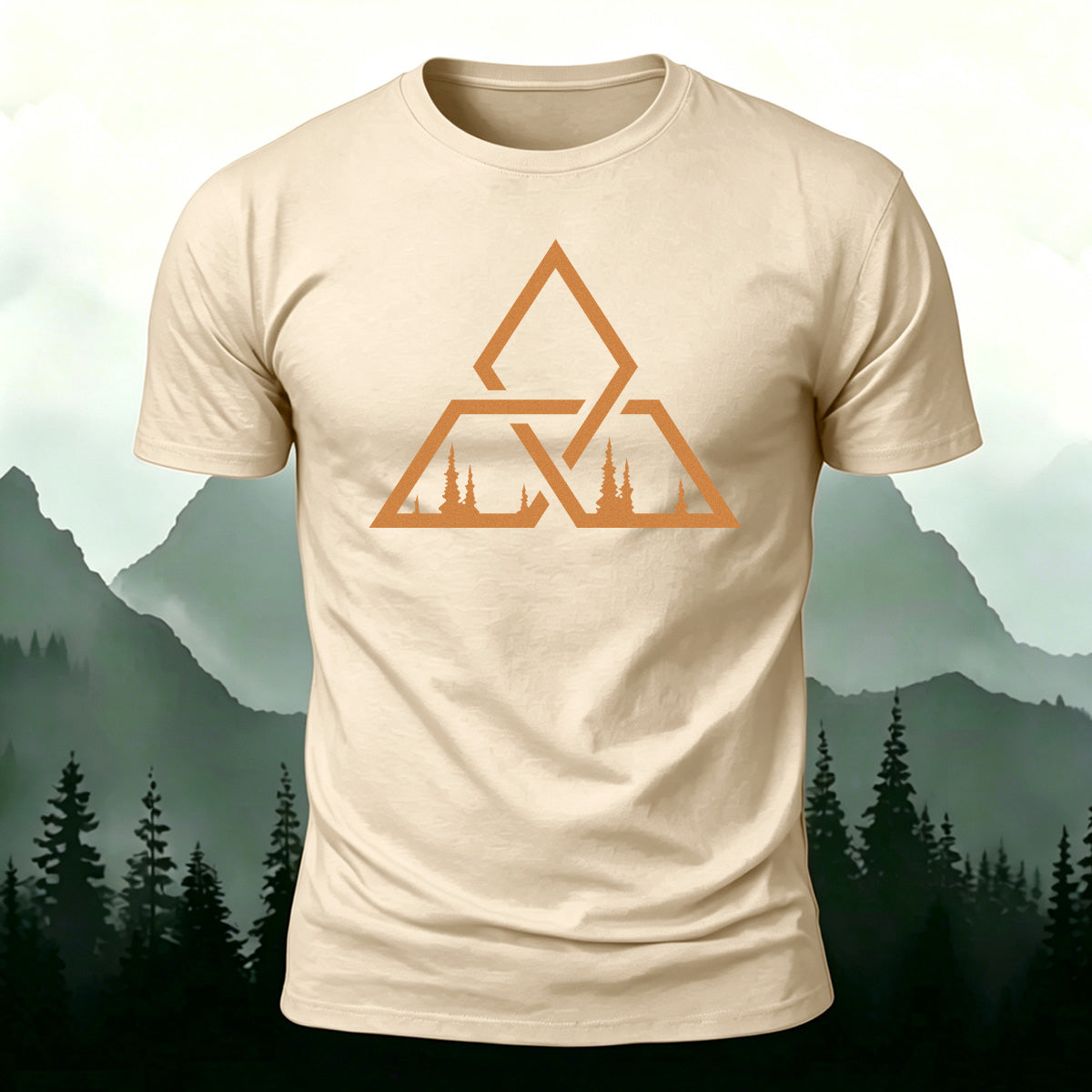Geometric Pattern Minimalist Soft-touch Feel T-shirt