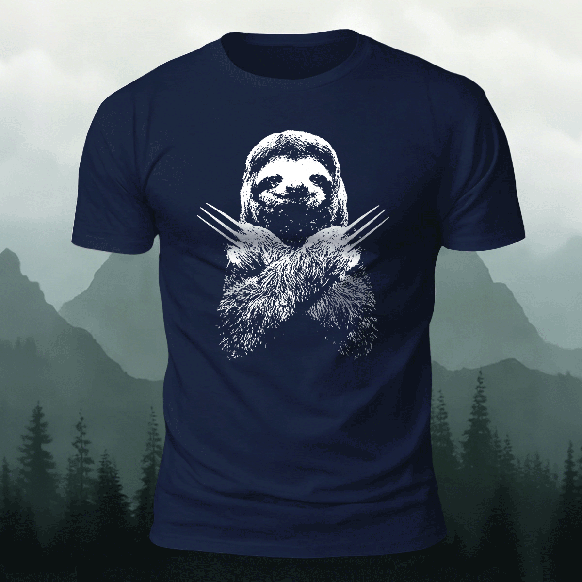 Sloth Fun Pattern Trend Premium Cotton T-Shirt