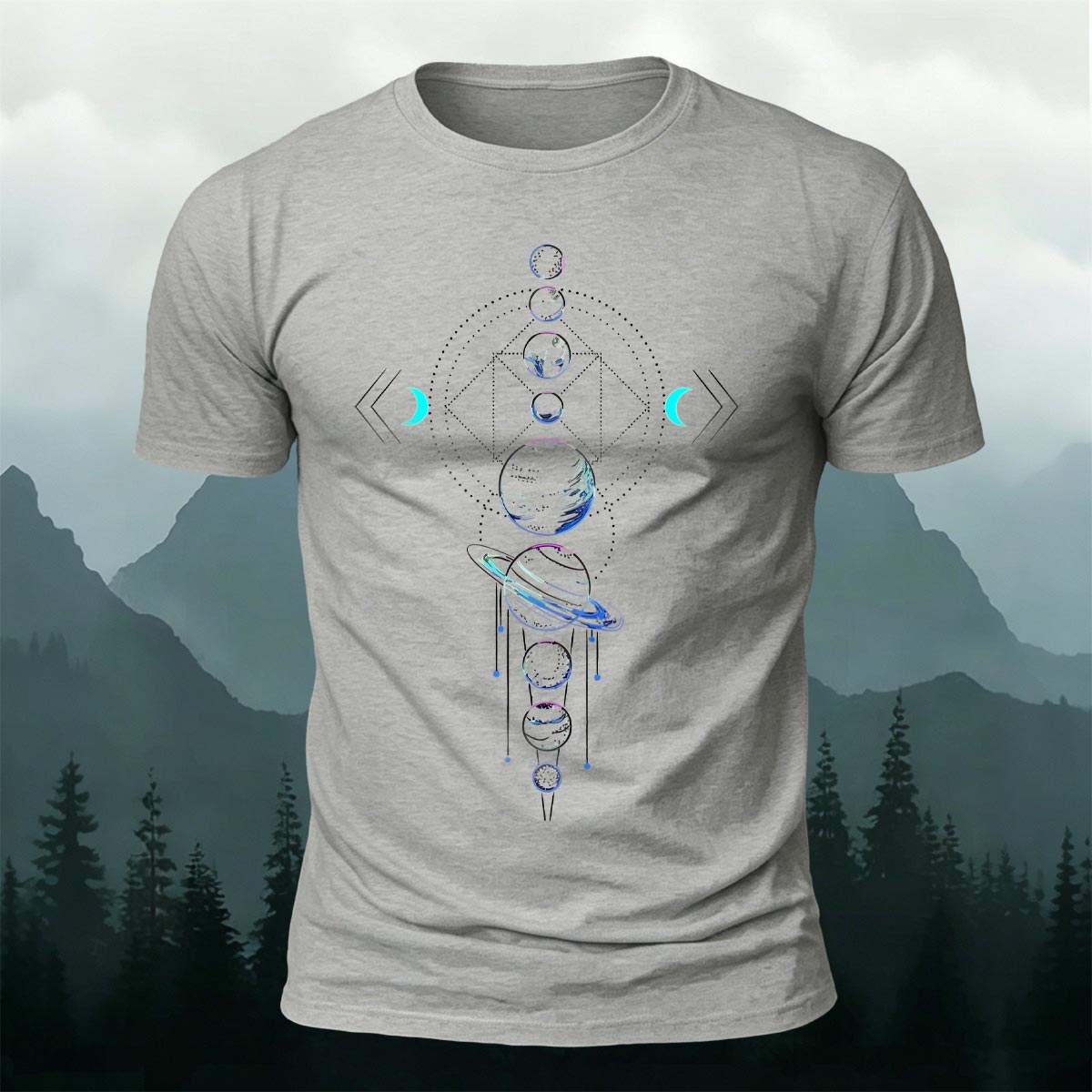 Science Fiction Universe Printed Casual Cotton T-Shirt