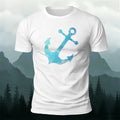 Vintage Blue Anchor Outdoor Casual Cotton T-Shirt