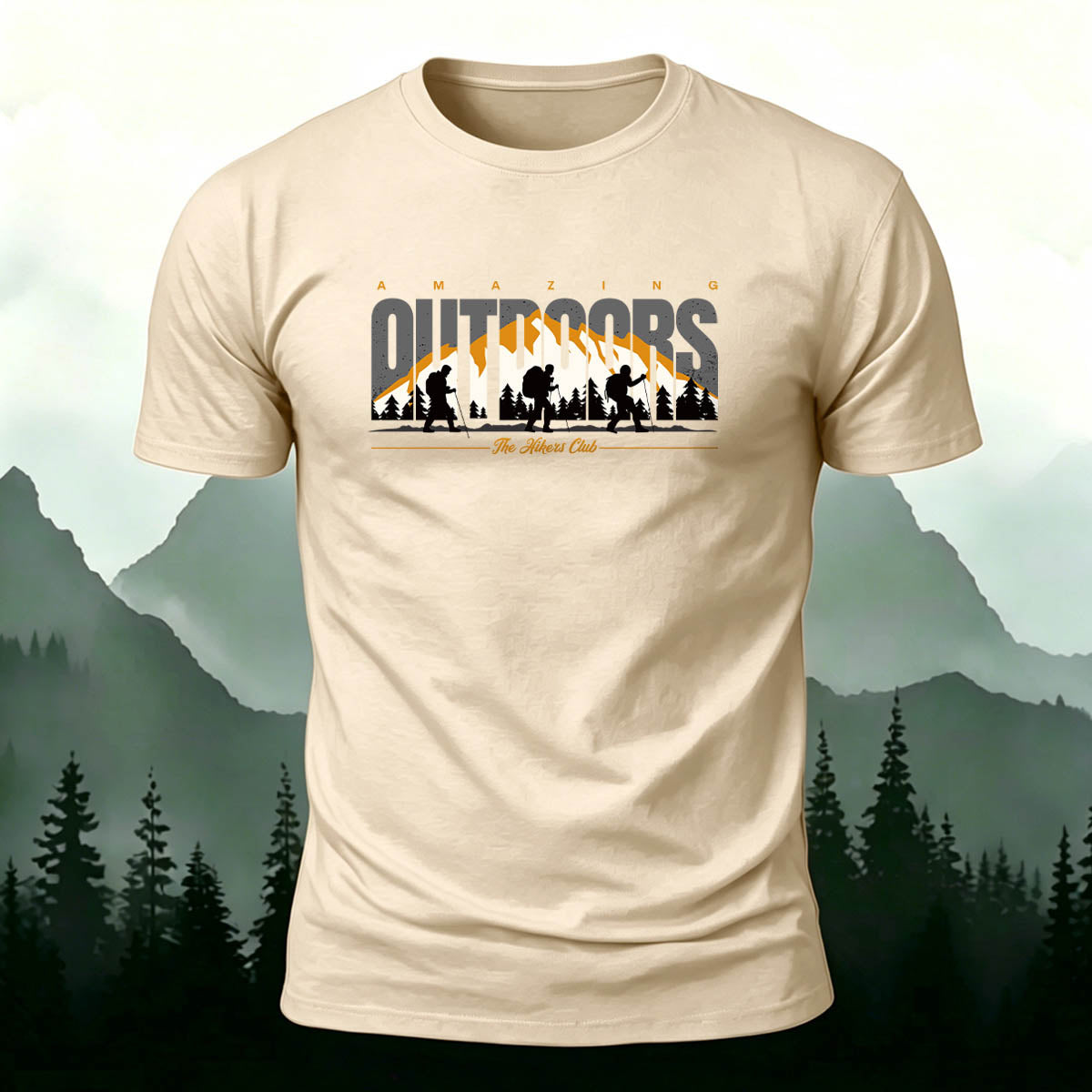Snow Mountain Expedition Art Print Outdoor Cotton T-Shirt