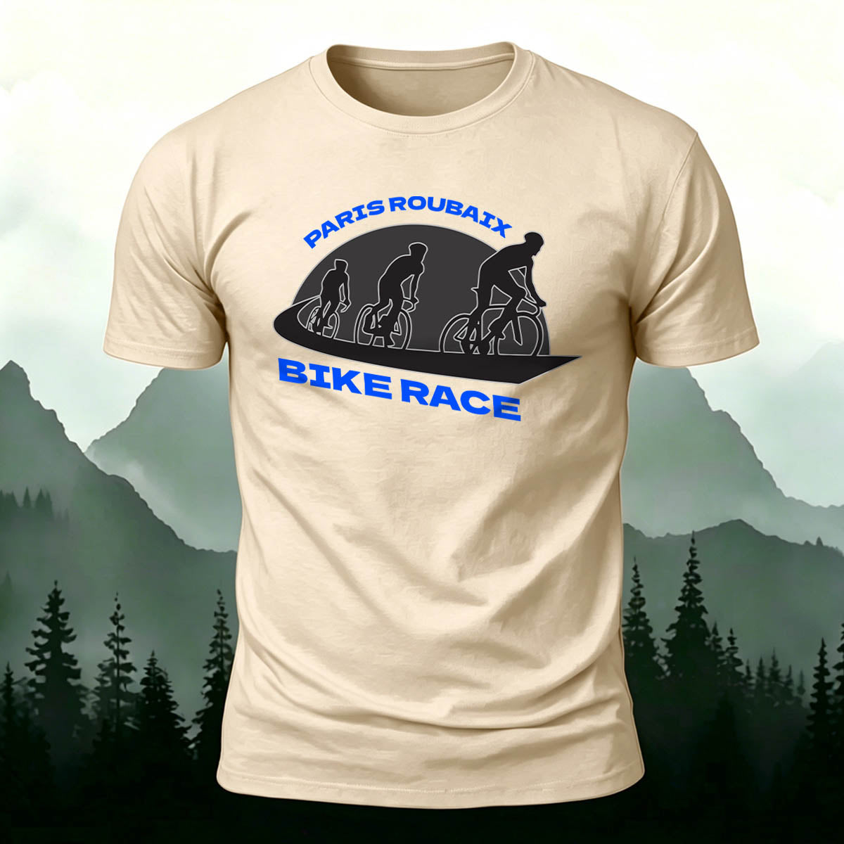 Bike Race Print Casual Versatile Cotton T-Shirt