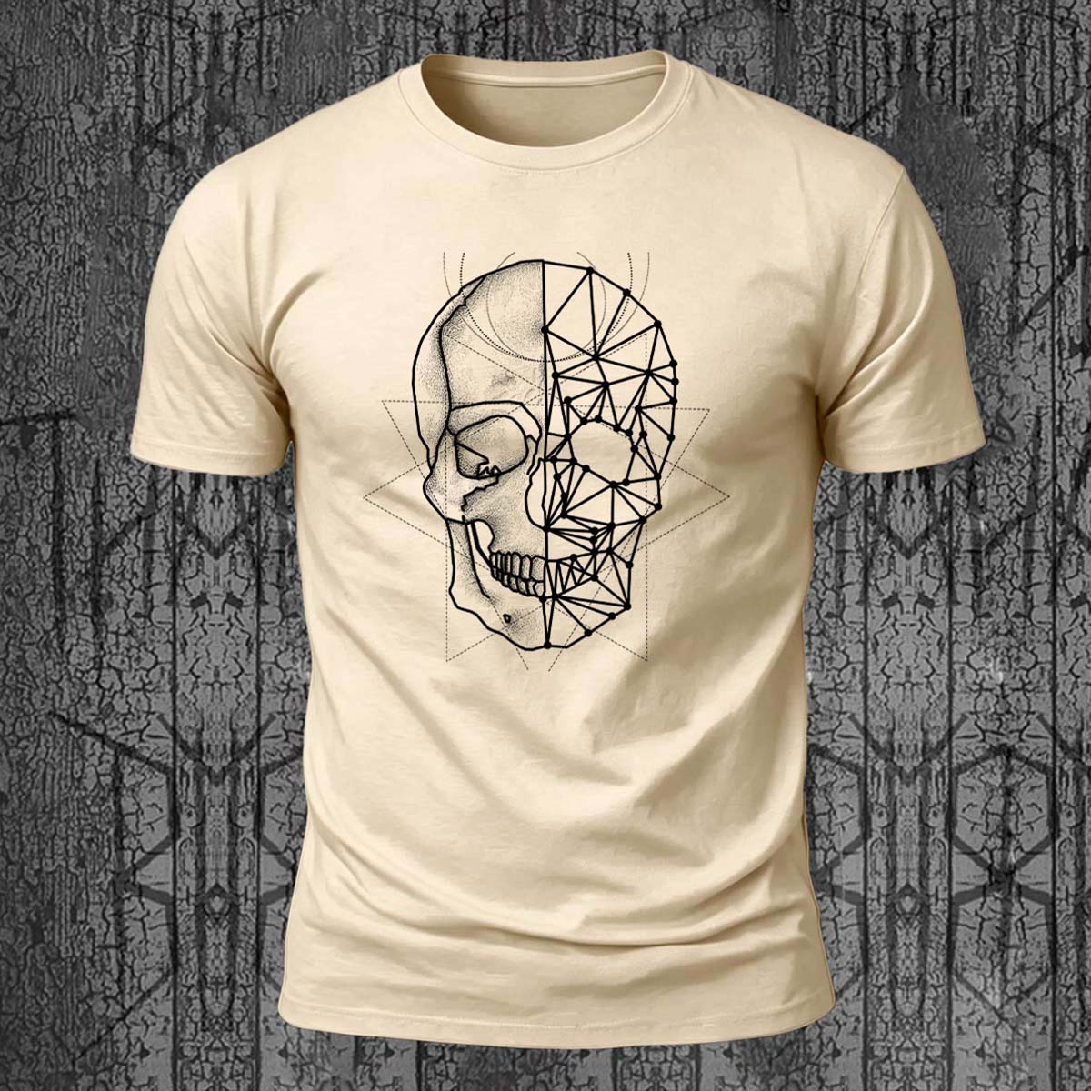 Line Skeleton Graphic Casual 100% Cotton T-Shirt