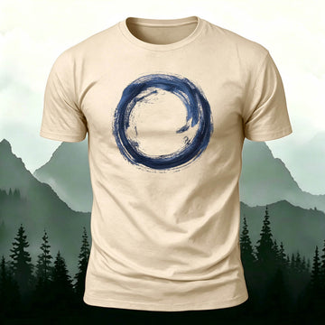 DTG Premium Cotton Abstract Circle Art Casual Tee