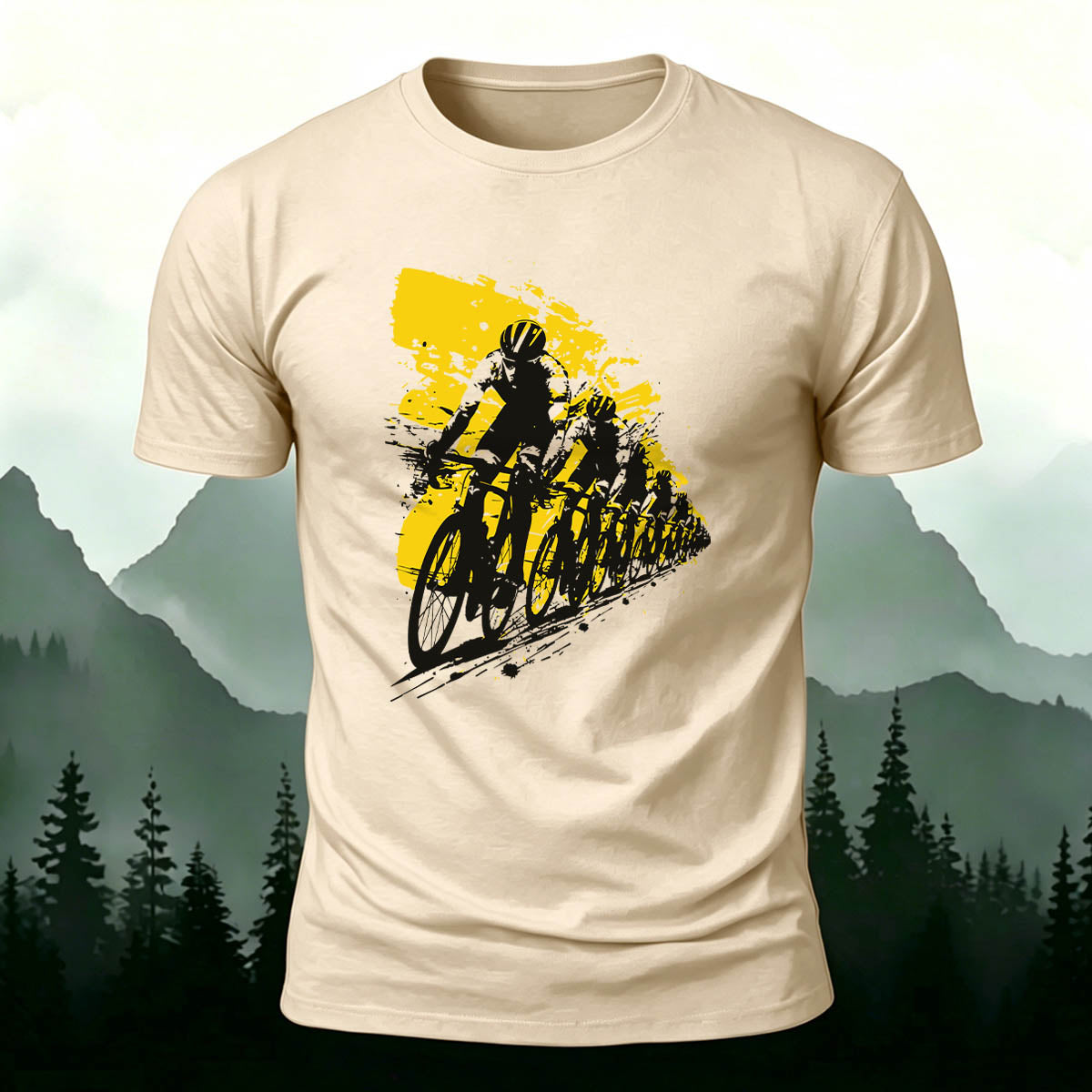 Cycling Team Art Print Comfortable Cotton T-Shirt