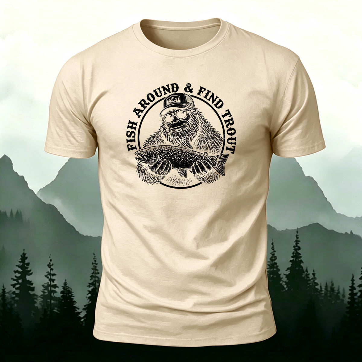 Trout Print Personalized Outdoor 100% Cotton T-Shirt