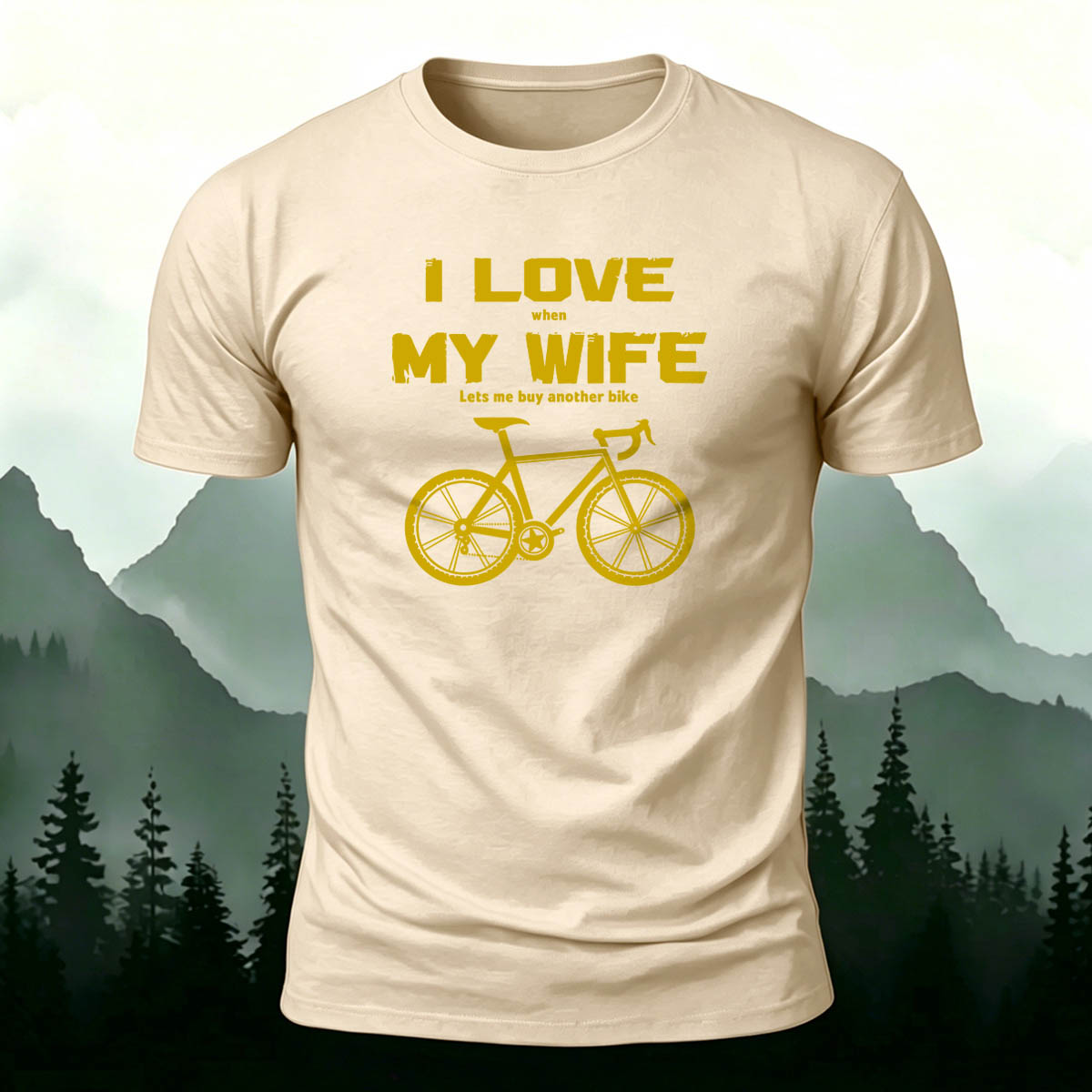 Cotton I Love My Wife Printed Outdoor Cycling T-Shirt