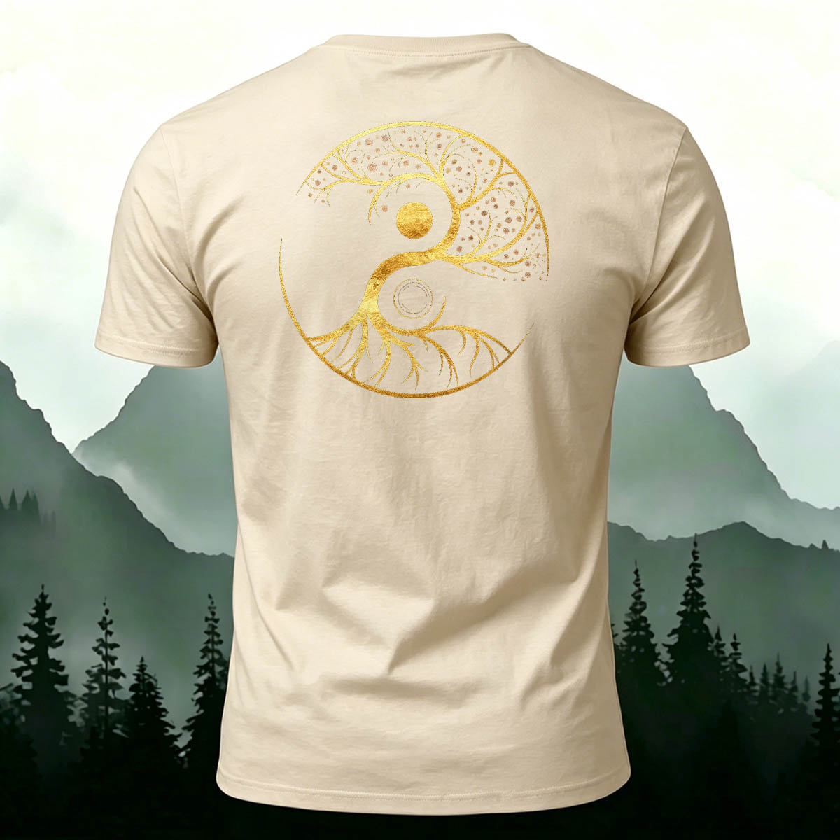 Yin Yang Tree of Life Breathable Crew Neck T-Shirt