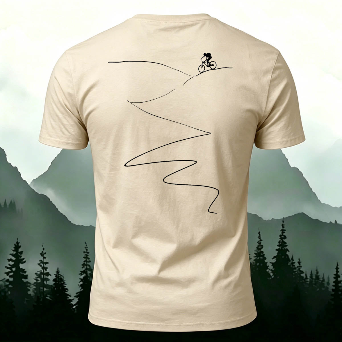 Cycling Simple Line Breathable Crew Neck T-Shirt