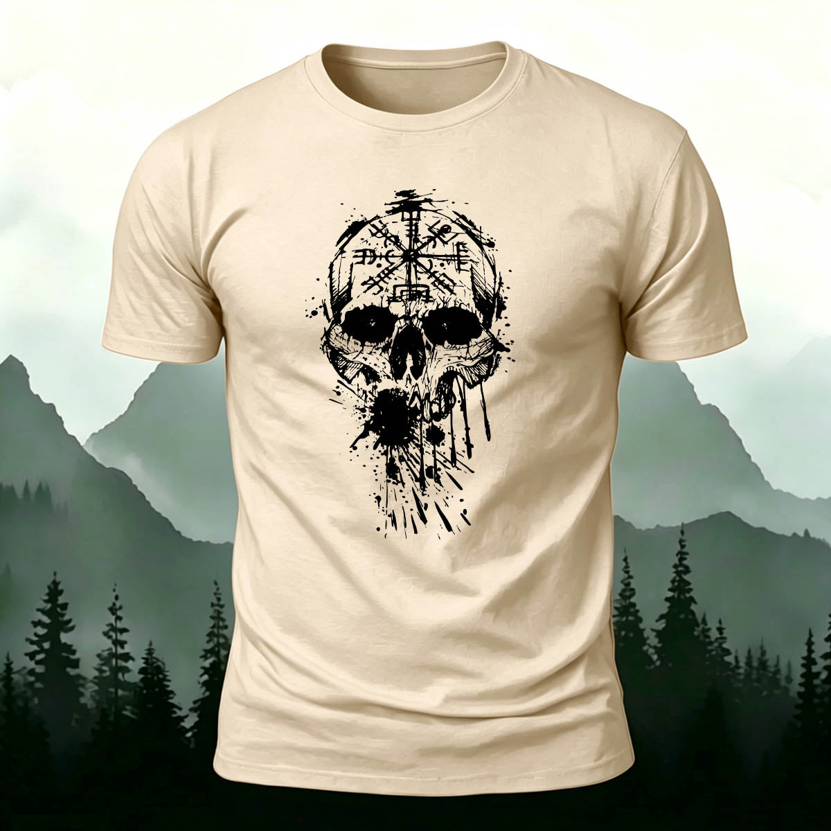 Dark Skeleton Tribe Totem Casual Cotton T-Shirt