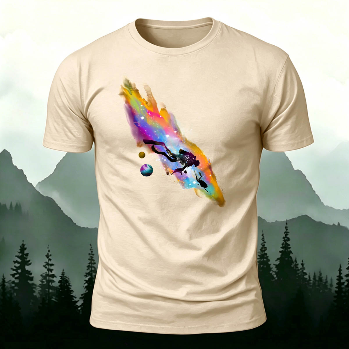 DTG Ocean Exploration Printed Simple Premium Cotton T-Shirt