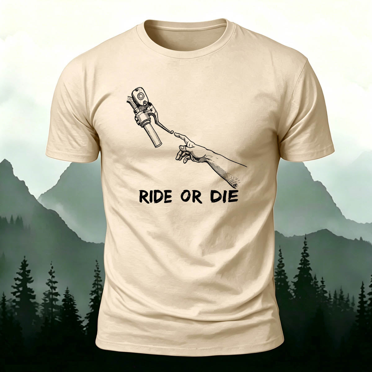 Cotton Ride Or Die Print Outdoor Cycling T-Shirt