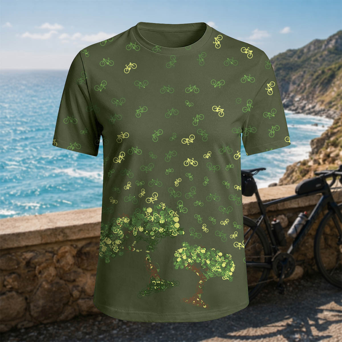 Sublimation Tree of Life Casual Outdoor Cycling T-Shirt
