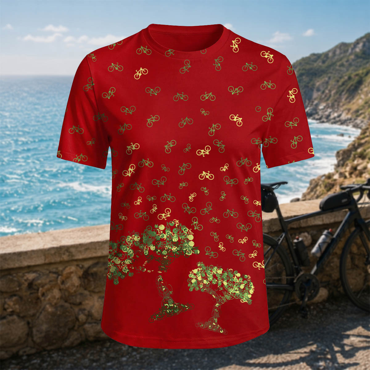 Sublimation Tree of Life Casual Outdoor Cycling T-Shirt