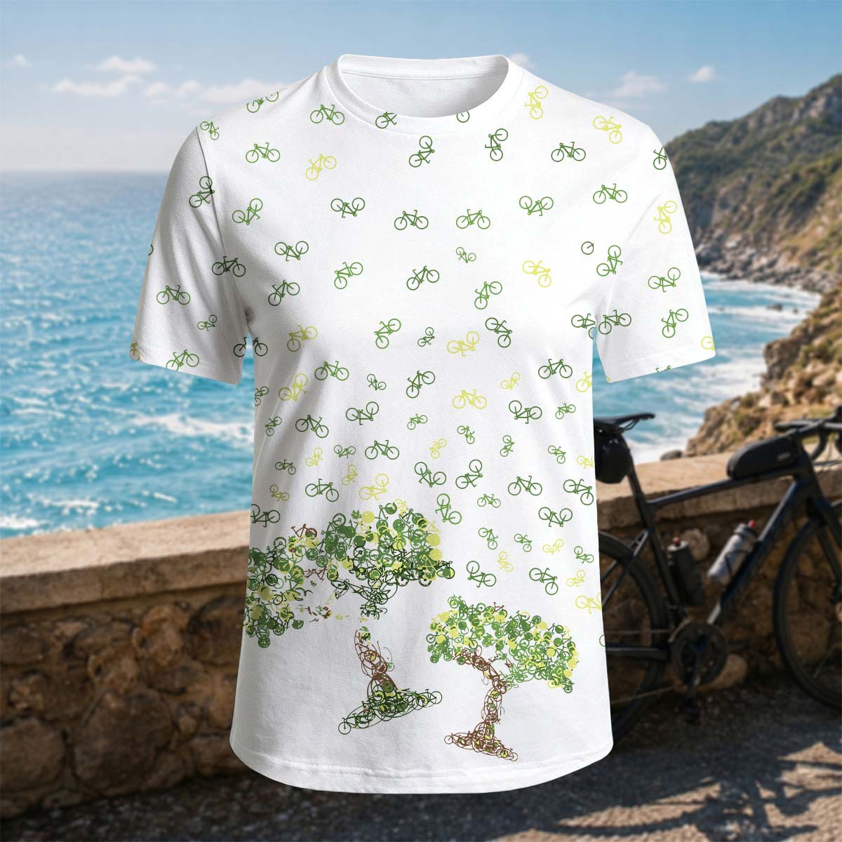 Sublimation Tree of Life Casual Outdoor Cycling T-Shirt