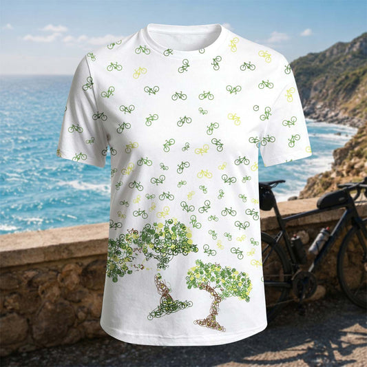 Sublimation Women Tree of Life Casual Outdoor Cycling T-Shirt