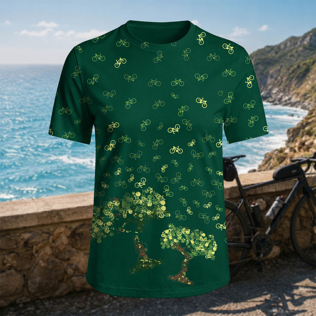 Sublimation Tree of Life Casual Outdoor Cycling T-Shirt