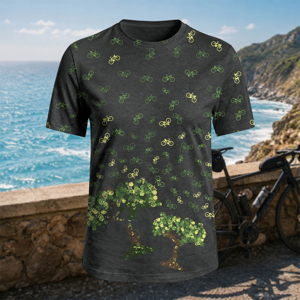 Sublimation Tree of Life Casual Outdoor Cycling T-Shirt