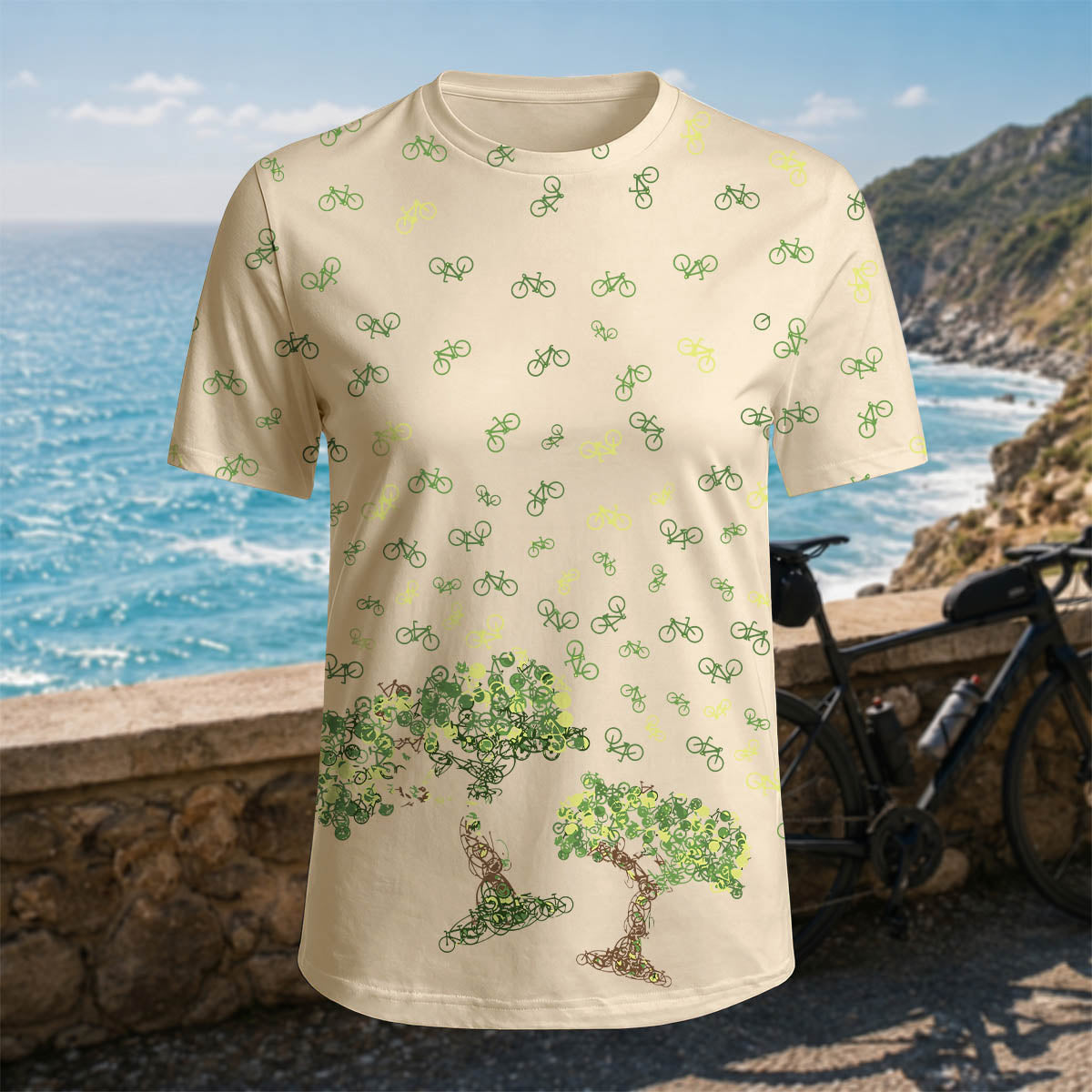 Sublimation Tree of Life Casual Outdoor Cycling T-Shirt
