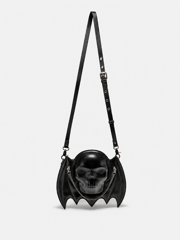 Women's Creative Bat-Inspired Skull-Print Crossbody Bag