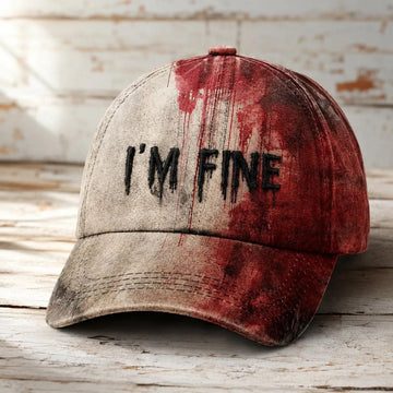 Polyester Blood Print I'm Fine Baseball Cap