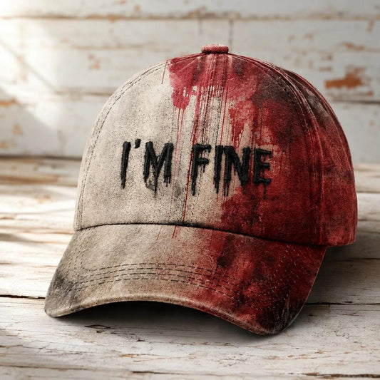 Polyester Blood Print I'm Fine Baseball Cap