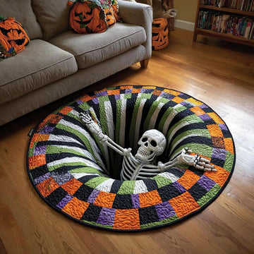 Polyester Skeleton Illusion Halloween Rug