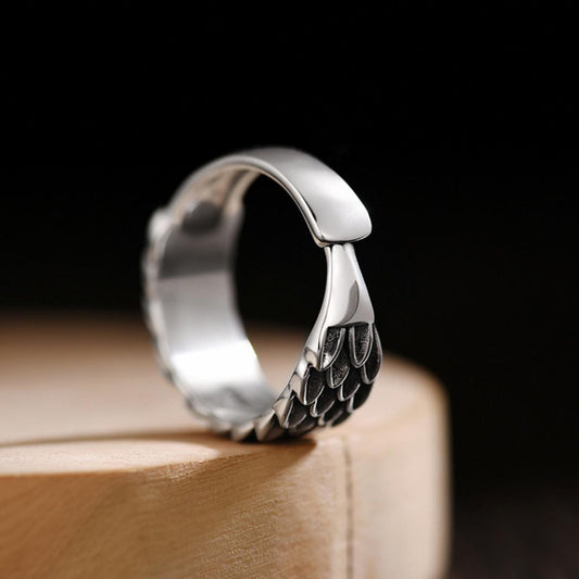 Stainless Steel Dragon Scale Open Ring