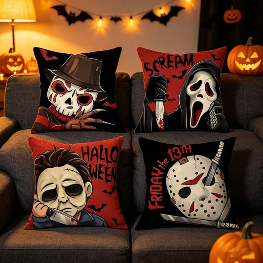 Linen Horror Character 4Pcs Pillow Covers