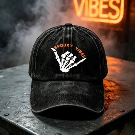 Cotton Skeleton Hand Print Baseball Cap