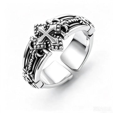 Stainless Steel Cross Vintage Open Ring