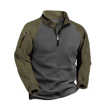 Fleece Colorblock Long Raglan Sleeve Zip Sweatshirt