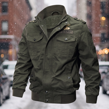 Cotton Solid Fleece Pilot Military Jacket