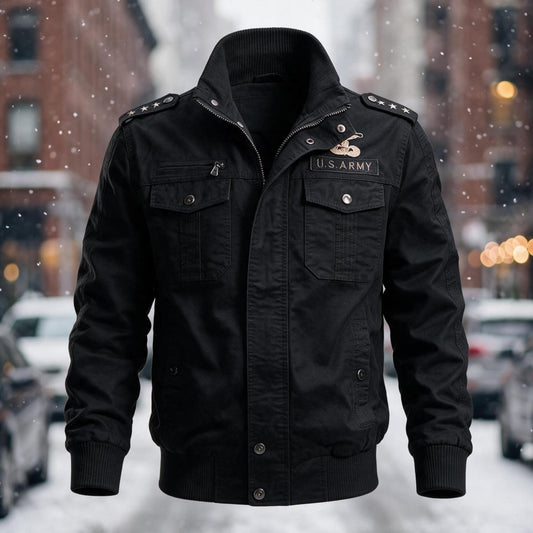 Cotton Solid Fleece Pilot Military Jacket
