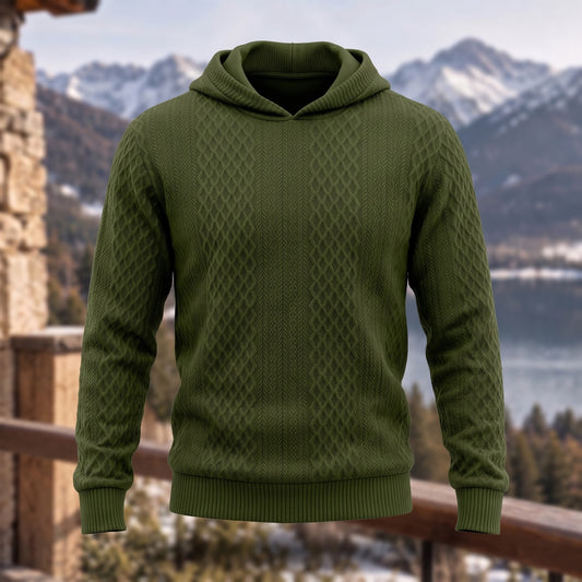 Solid Cable Knit Hoodie