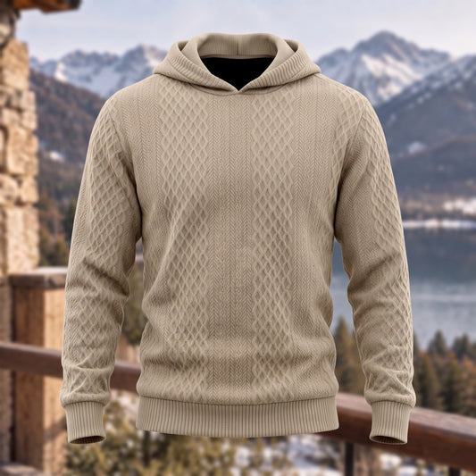 Solid Cable Knit Hoodie