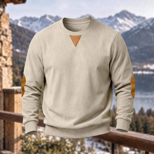 Solid Triangle Patch Loose Sweatshirt