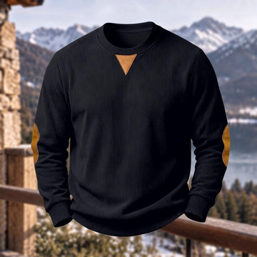 Solid Triangle Patch Loose Sweatshirt