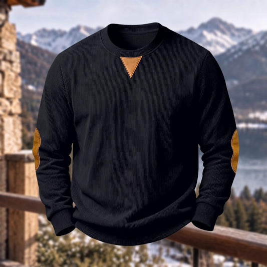 Solid Triangle Patch Loose Sweatshirt