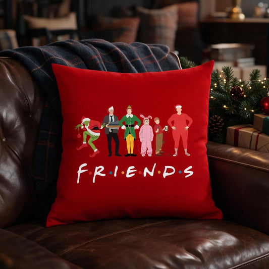 Cotton Linen Friends Xmas Pillow
