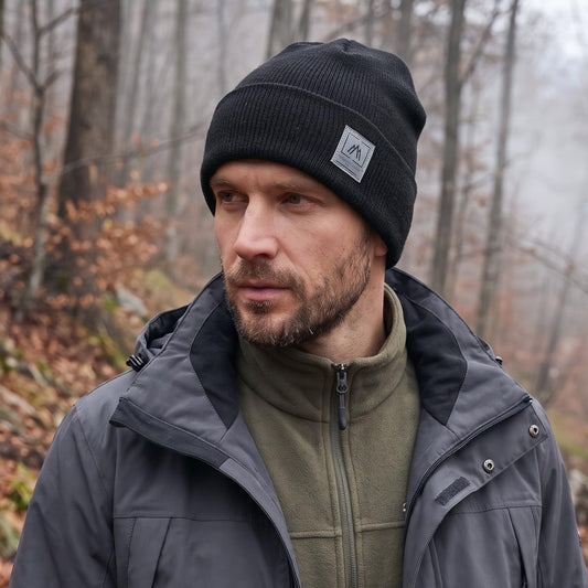 Mountain Patch Solid Warm Knit Beanie